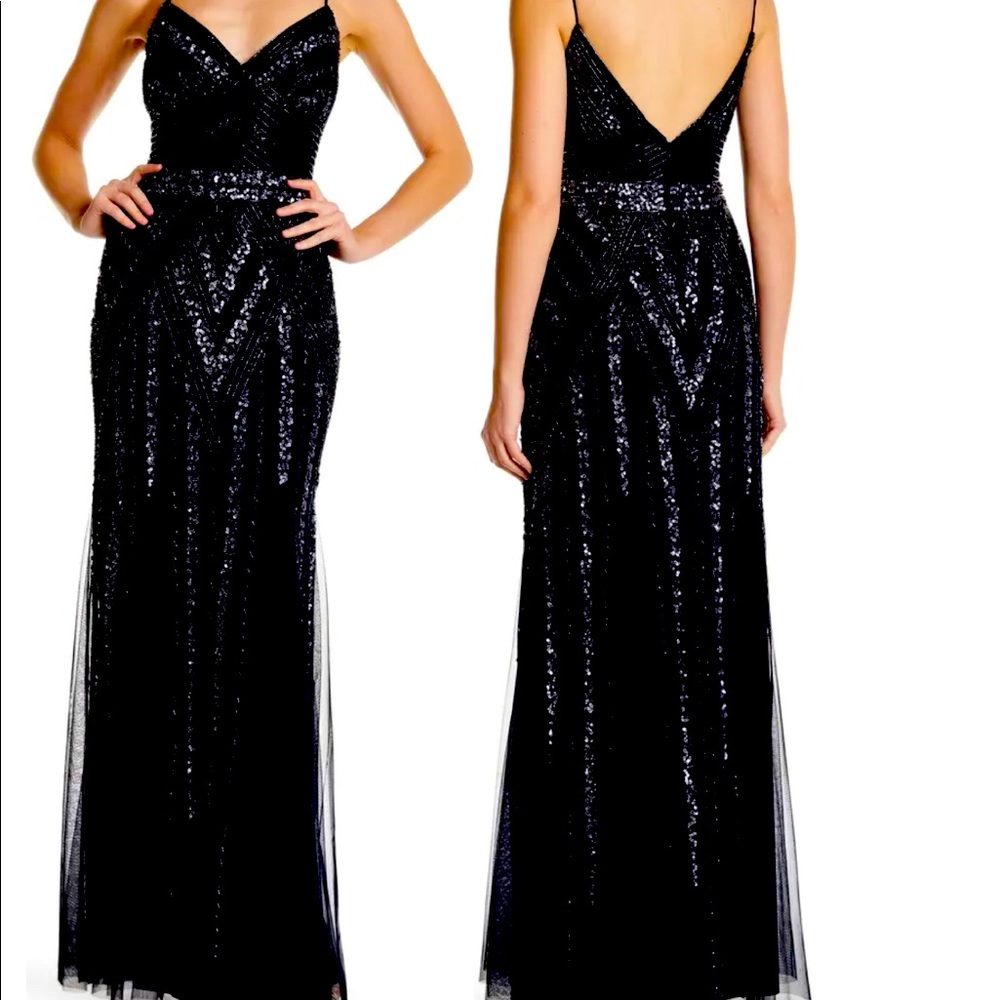 Marina black navy gray sparkly dress.